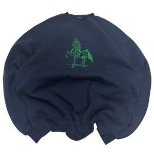 Vintage Navy Horse Embroidered Crewneck Sweatshirt